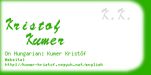 kristof kumer business card